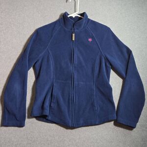 Lilly Pulitzer Grace Jacket Womens Medium Blue Fleece Lined Sweater Preppy